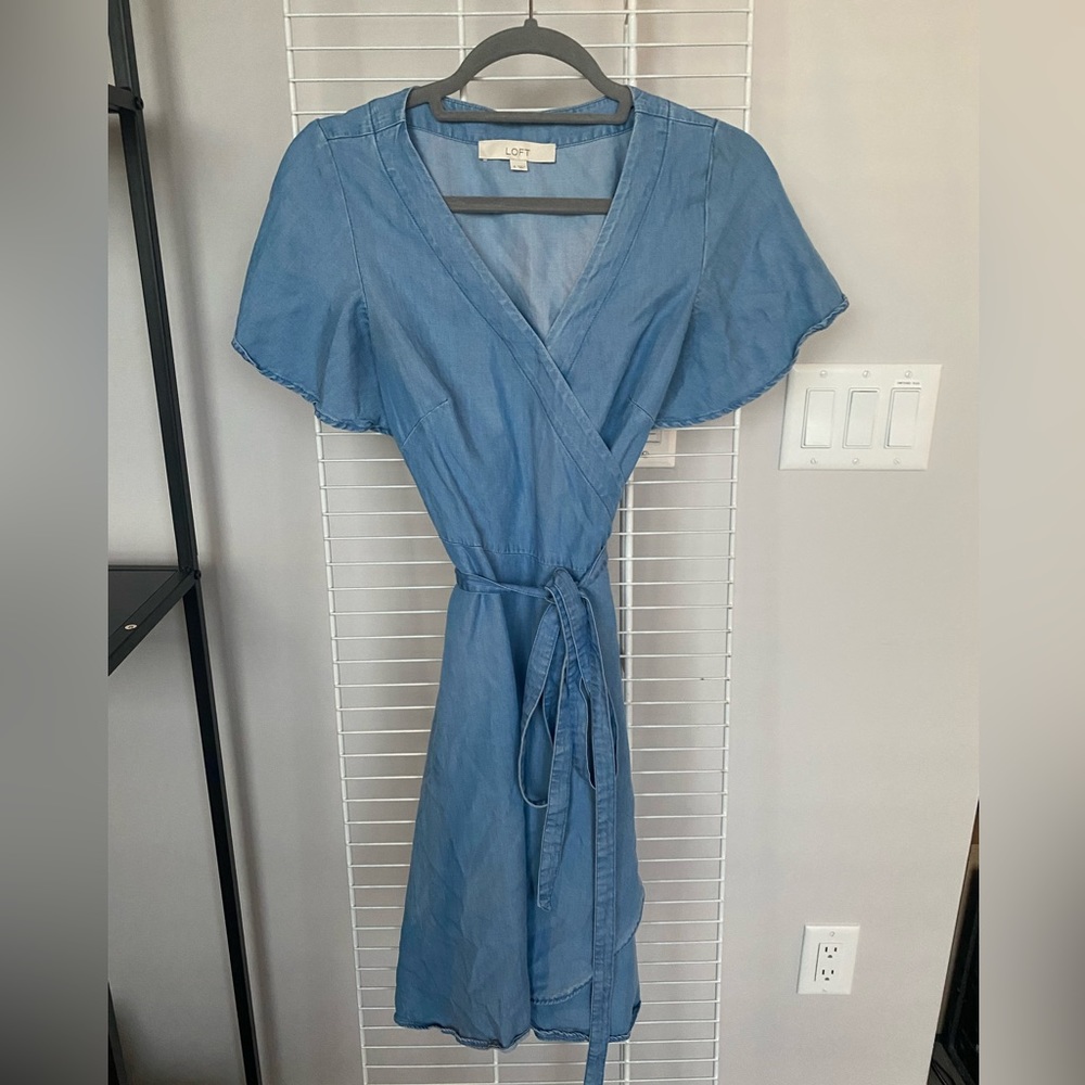 Loft Wrap Dress Blue Size 6